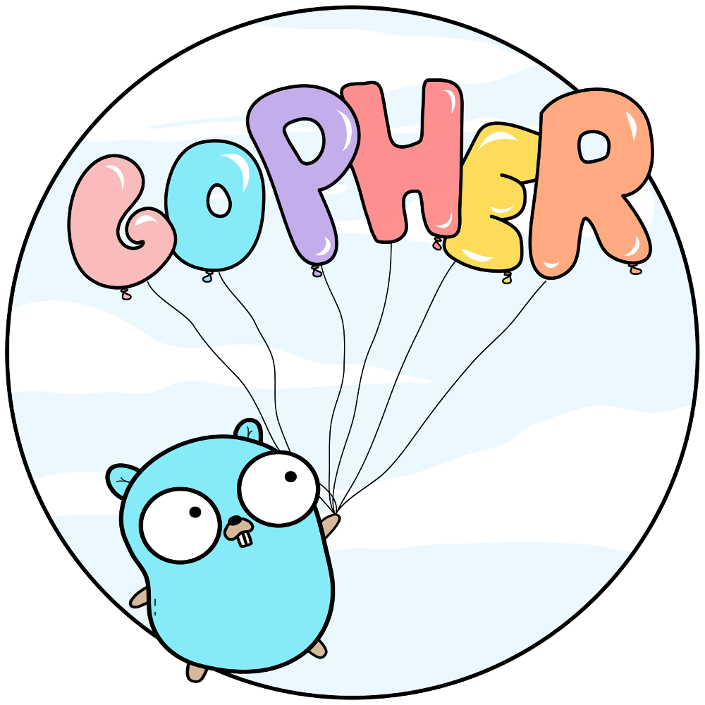 gopher with balloons